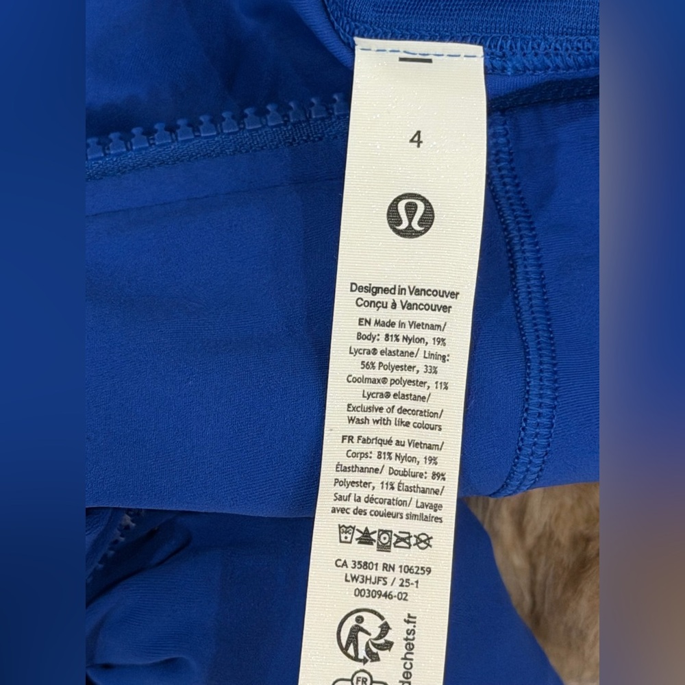 LULULEMON DEFINE JACKET CROPPED GALACTIC COBALT SIZE 4 NWT - Picture 10 of 10